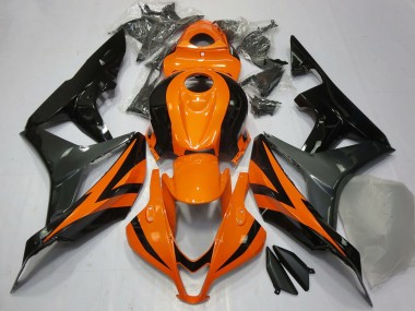 Erschwingliche Honda CBR600RR Motorrad Verkleidung 2007-2008 - Orange Grau Glanzendes Schwarz