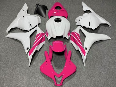 Erschwingliche Honda CBR600RR Motorrad Verkleidung 2009-2012 - Weiss Rosa Streifen
