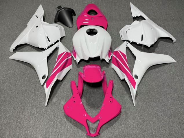 Erschwingliche Honda CBR600RR Motorrad Verkleidung 2009-2012 - Weiss Rosa Streifen