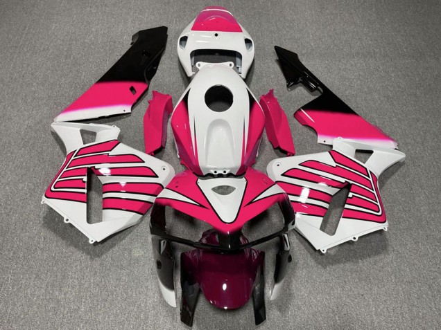 Erschwingliche Honda CBR600RR Motorrad Verkleidung 2005-2006 - Weiss Rosa Flugel