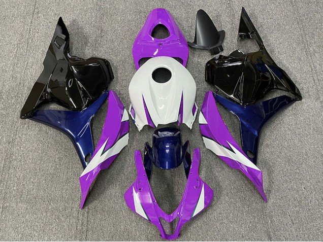 Erschwingliche Honda CBR600RR Motorrad Verkleidung 2009-2012 - Weiss Lila Blau Glanzendes Schwarz