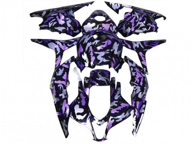 Erschwingliche Honda CBR600RR Motorrad Verkleidung 2009-2012 - Lila Silber Camouflage