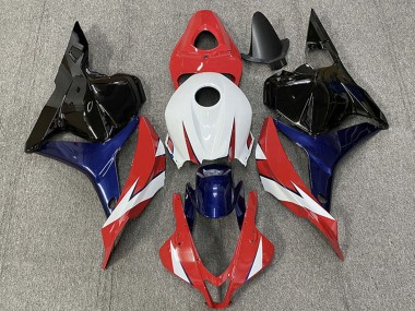 Erschwingliche Honda CBR600RR Motorrad Verkleidung 2009-2012 - Weiss Rot Blau Glanzendes Schwarz