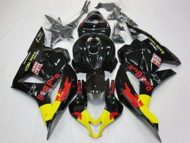 Erschwingliche Honda CBR600RR Motorrad Verkleidung 2009-2012 - Glanzendes Schwarz Gelb Red Bull