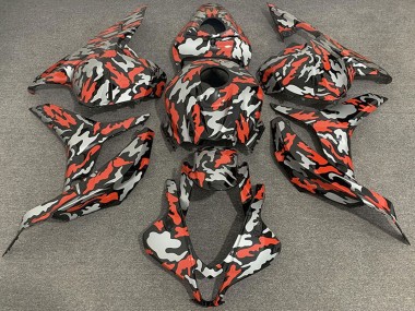 Erschwingliche Honda CBR600RR Motorrad Verkleidung 2009-2012 - Rot Grau Camouflage
