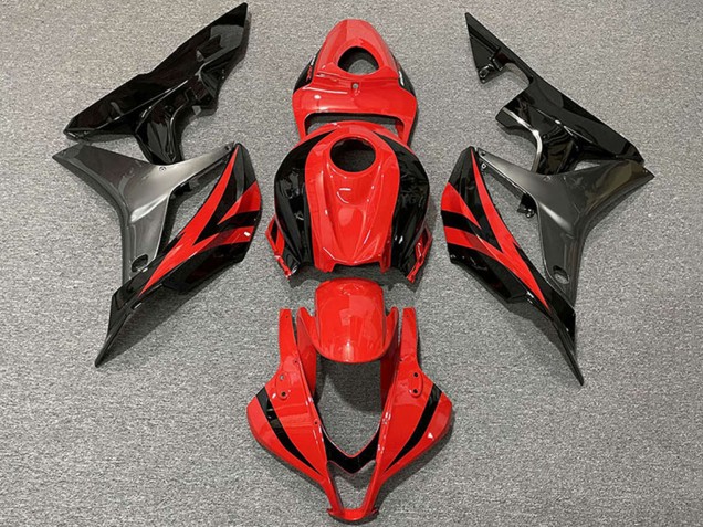 Erschwingliche Honda CBR600RR Motorrad Verkleidung 2007-2008 - Grau Rot Glanzendes Schwarz OEM Stil