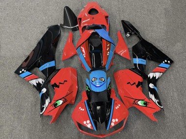 Erschwingliche Honda CBR600RR Motorrad Verkleidung 2013-2023 - Rot Blau Glanzendes Schwarz Hai