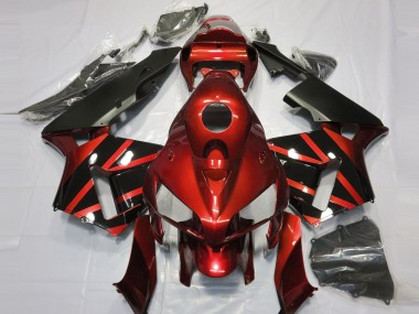 Erschwingliche Honda CBR600RR Motorrad Verkleidung 2005-2006 - Rot Glanzendes Schwarz Design