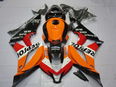 Erschwingliche Honda CBR600RR Motorrad Verkleidung 2007-2008 - Orange Weiss Rot Glanzendes Schwarz Repsol