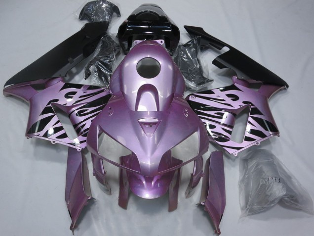 Erschwingliche Honda CBR600RR Motorrad Verkleidung 2005-2006 - Rose Lila Flamme