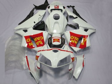 Erschwingliche Honda CBR600RR Motorrad Verkleidung 2005-2006 - Weiss Rot Gelb San Carlo 58