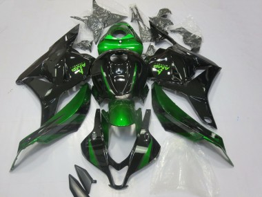 Erschwingliche Honda CBR600RR Motorrad Verkleidung 2009-2012 - Grun Glanzendes Schwarz