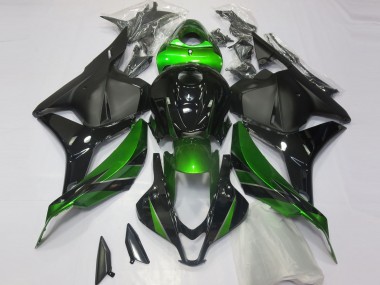 Erschwingliche Honda CBR600RR Motorrad Verkleidung 2009-2012 - Grun Glanzendes Schwarz Matt Schwarz