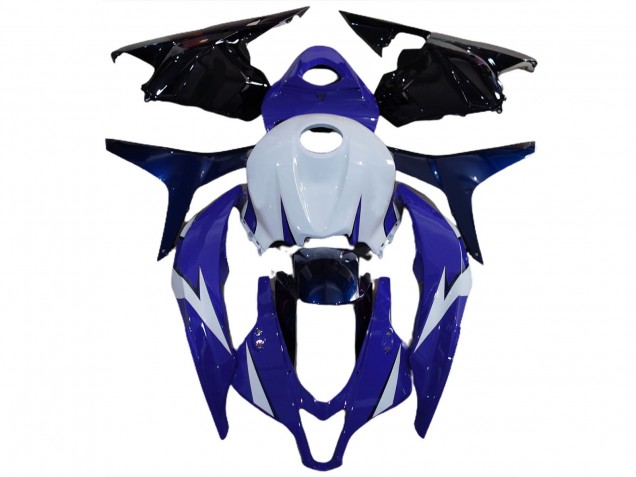 Erschwingliche Honda CBR600RR Motorrad Verkleidung 2009-2012 - Weiss Blau Glanzendes Schwarz