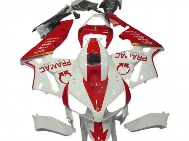 Erschwingliche Honda CBR600RR Motorrad Verkleidung 2005-2006 - Weiss Rot Pramac