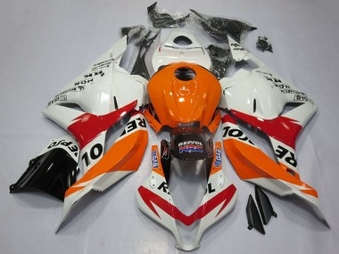 Erschwingliche Honda CBR600RR Motorrad Verkleidung 2009-2012 - Orange Weiss Rot Glanzendes Schwarz Repsol