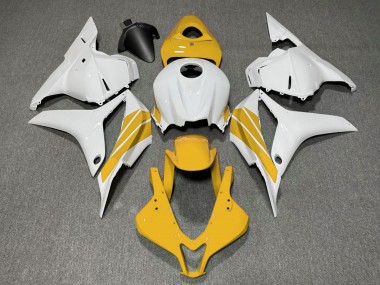 Erschwingliche Honda CBR600RR Motorrad Verkleidung 2009-2012 - Weiss Gelb Streifen
