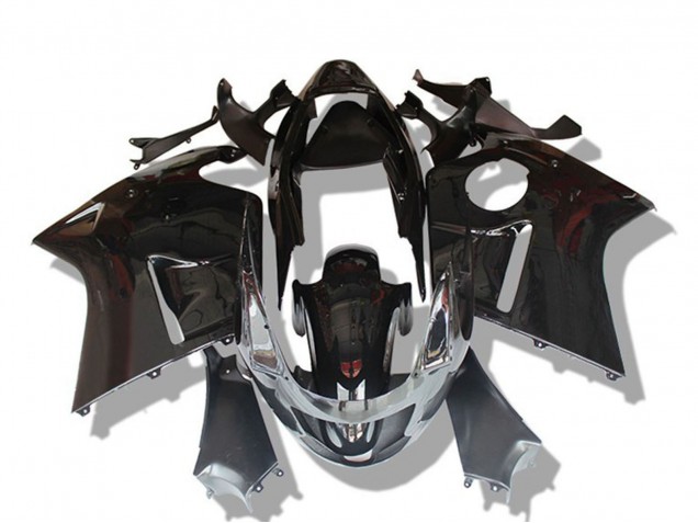 Erschwingliche Honda CBR1100XX Blackbird Motorrad Verkleidung 1996-2007 - Glanzendes Schwarz Grau