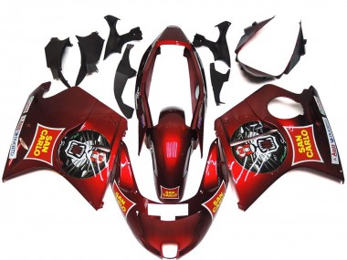 Erschwingliche Honda CBR1100XX Blackbird Motorrad Verkleidung 1996-2007 - Rot Gelb San Carlo