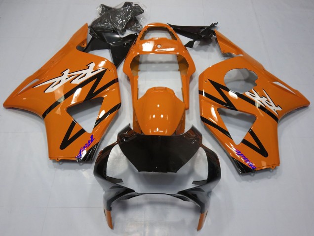 Erschwingliche Honda CBR954RR Motorrad Verkleidung 2002-2003 - Dunkel Orange Glanzendes Schwarz