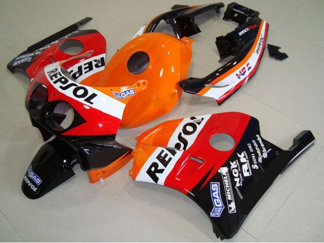 Erschwingliche Honda CBR250RR Motorrad Verkleidung 1990-1998 - Orange Weiss Rot Glanzendes Schwarz Classic Repsol