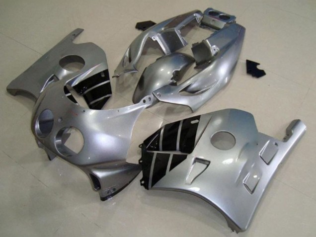 Erschwingliche Honda CBR250RR Motorrad Verkleidung 1990-1998 - Silber Glanzendes Schwarz