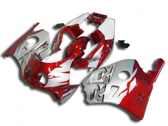 Erschwingliche Honda CBR250RR Motorrad Verkleidung 1990-1998 - Silber Rot