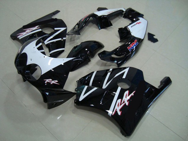 Erschwingliche Honda CBR250RR Motorrad Verkleidung 1990-1998 - Weiss Glanzendes Schwarz HRC