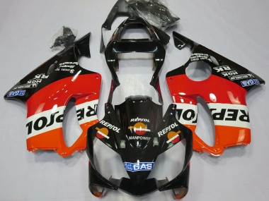 Erschwingliche Honda CBR600 F4i Motorrad Verkleidung 2001-2003 - Orange Weiss Rot Glanzendes Schwarz Repsol