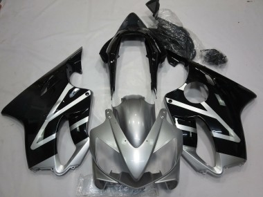 Erschwingliche Honda CBR600 F4i Motorrad Verkleidung 2004-2007 - Silber Glanzendes Schwarz