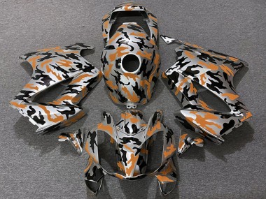 Erschwingliche Honda VFR 800 Motorrad Verkleidung 2002-2013 - Orange Camouflage