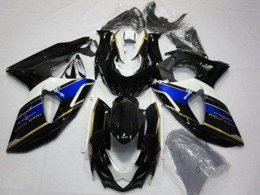 Erschwingliche Suzuki GSXR 1000 Motorrad Verkleidung 2009-2016 - Blau Weiss Gold Schwarz