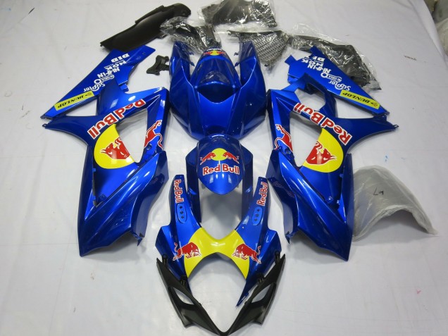Erschwingliche Suzuki GSXR 1000 Motorrad Verkleidung 2007-2008 - Blau Gelb Red Bull