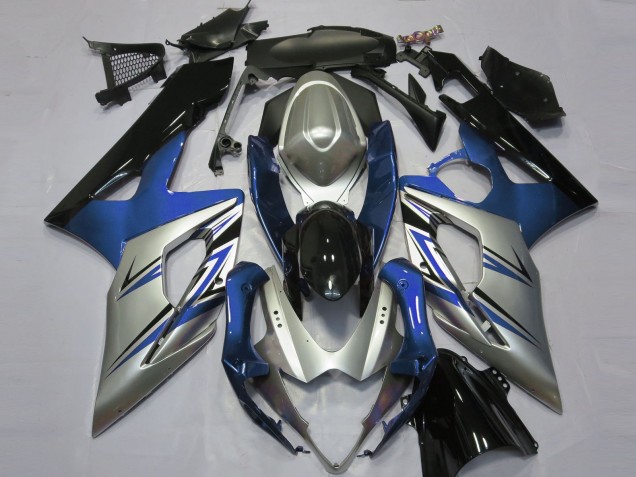 Erschwingliche Suzuki GSXR 1000 Motorrad Verkleidung 2005-2006 - Blau Silber Schwarz