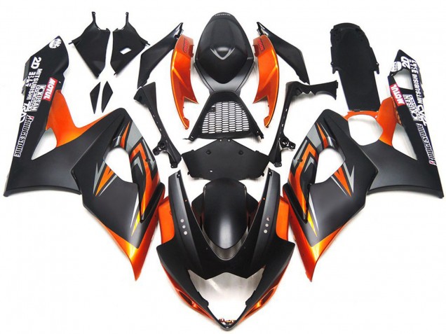 Erschwingliche Suzuki GSXR 1000 Motorrad Verkleidung 2005-2006 - Orange Schwarz