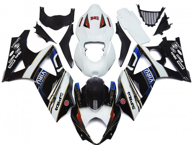 Erschwingliche Suzuki GSXR 1000 Motorrad Verkleidung 2007-2008 - Weiss Blau Rot Schwarz Viru