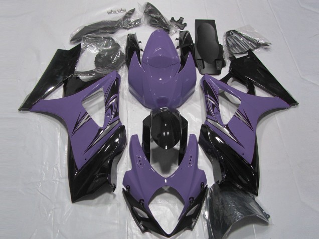 Erschwingliche Suzuki GSXR 1000 Motorrad Verkleidung 2007-2008 - Dunkel Lila Glanzendes Schwarz