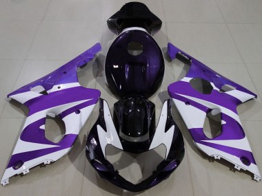 Erschwingliche Suzuki GSXR 1000 Motorrad Verkleidung 2000-2002 - Lila Weiss Schwarz
