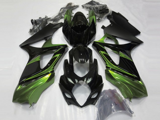Erschwingliche Suzuki GSXR 1000 Motorrad Verkleidung 2007-2008 - Glanzendes Schwarz Grun