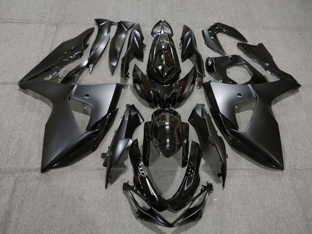 Erschwingliche Suzuki GSXR 1000 Motorrad Verkleidung 2009-2016 - Glanzendes Schwarz Matt Schwarz