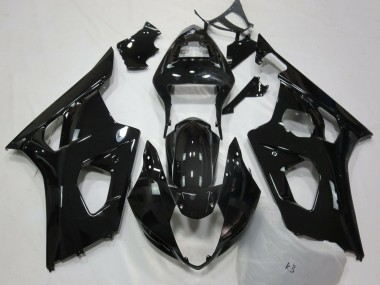 Erschwingliche Suzuki GSXR 1000 Motorrad Verkleidung 2003-2004 - Glanzendes Schwarz