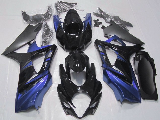 Erschwingliche Suzuki GSXR 1000 Motorrad Verkleidung 2007-2008 - Glanzendes Schwarz Blau