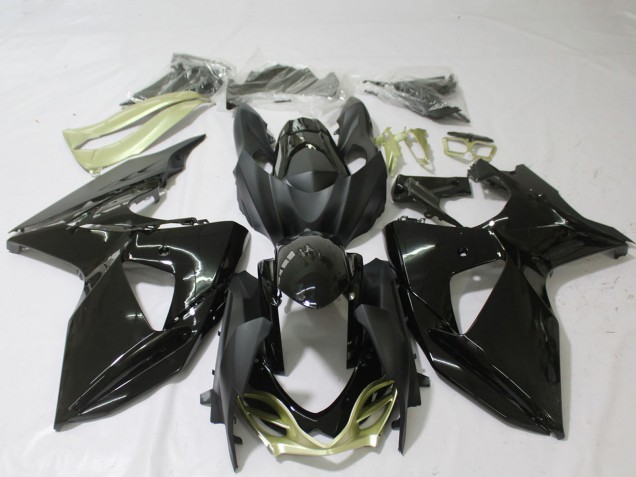Erschwingliche Suzuki GSXR 1000 Motorrad Verkleidung 2009-2016 - Glanzendes Schwarz Silber