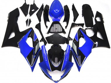Erschwingliche Suzuki GSXR 1000 Motorrad Verkleidung 2005-2006 - Blau Glanzendes Schwarz