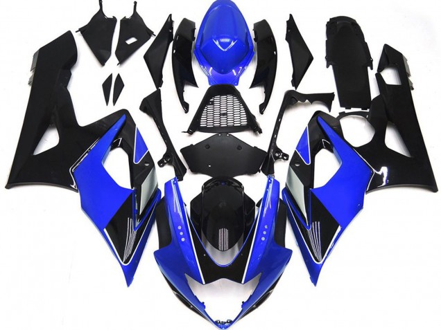 Erschwingliche Suzuki GSXR 1000 Motorrad Verkleidung 2005-2006 - Blau Glanzendes Schwarz