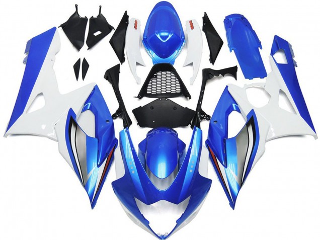 Erschwingliche Suzuki GSXR 1000 Motorrad Verkleidung 2005-2006 - Weiss Blau