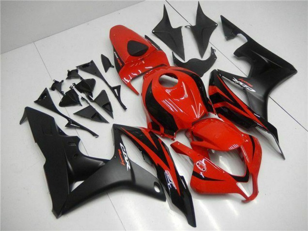 Erschwingliche Honda CBR600RR Motorrad Verkleidung 2007-2008 - Rot Matt Schwarz mit Aufkleber
