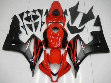 Erschwingliche Honda CBR600RR Motorrad Verkleidung 2007-2008 - Rot Matt Schwarz mit Aufkleber