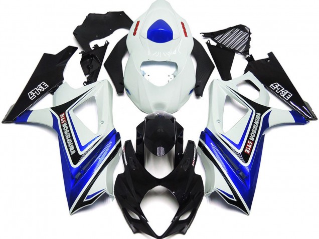 Erschwingliche Suzuki GSXR 1000 Motorrad Verkleidung 2007-2008 - Weiss Blau Schwarz OEM Stil