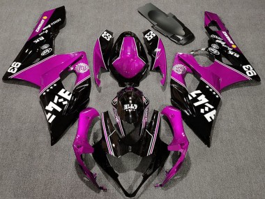 Erschwingliche Suzuki GSXR 1000 Motorrad Verkleidung 2005-2006 - Rosa Glanzendes Schwarz Weiss
